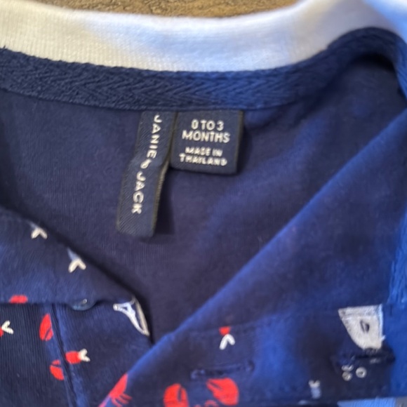 Janie and Jack Navy Nautical Baby Romper - Picture 3 of 3